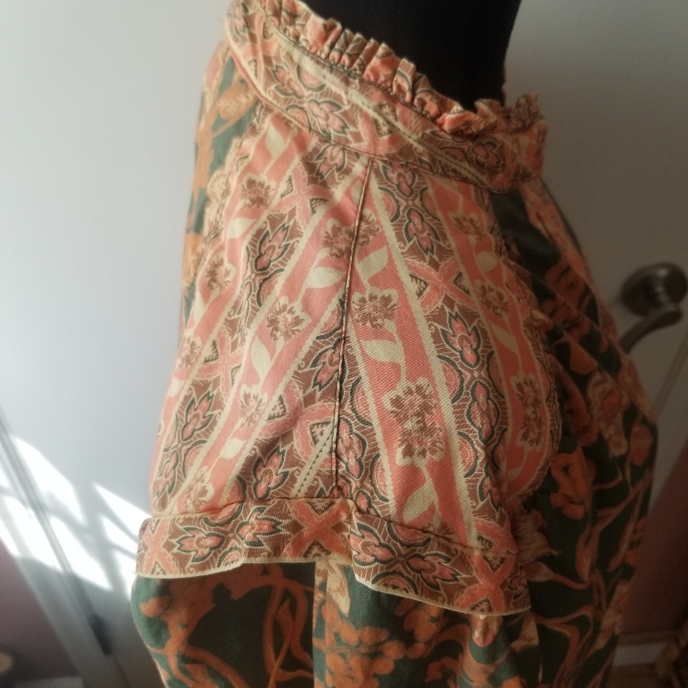 FREE PEOPLE Floral Gardens Forest Combo Button Front Pockets Shirt Large - Picture 5 of 10